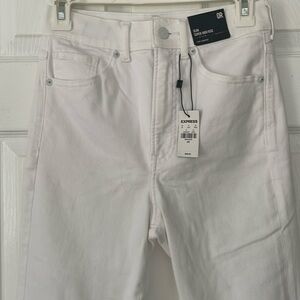 Buttery soft white Express slim high rise jeans